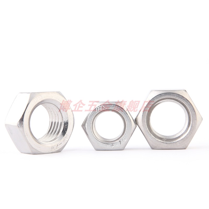 304/316不锈钢螺母螺帽 外六角螺丝帽DIN934细牙反牙M5M6M8M10M12