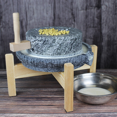 石磨盘小石磨 家用 青石磨盘老石磨豆浆机 手工家用小石磨摆件