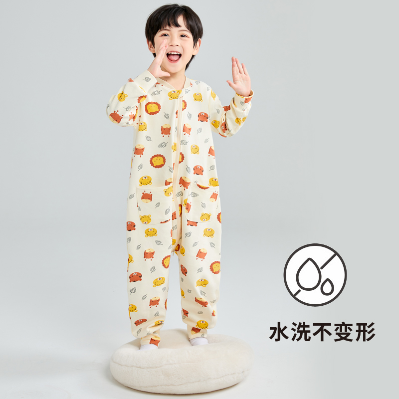 2023男童连体睡衣春秋新款中大童纯棉男宝宝连身睡衣儿童连体睡袋