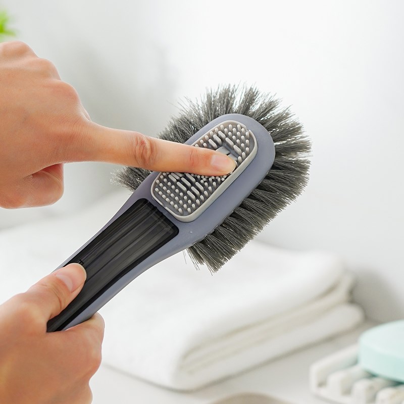 家用软毛鞋刷无死角去污刷鞋神器双刷头不伤鞋麂皮翻毛皮弧面刷子