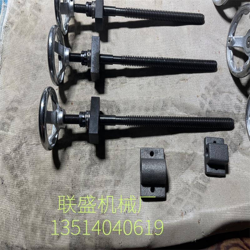精密T型正反牙丝杆套装45#钢发黑升降传动轴承套件手摇刻度螺纹杆