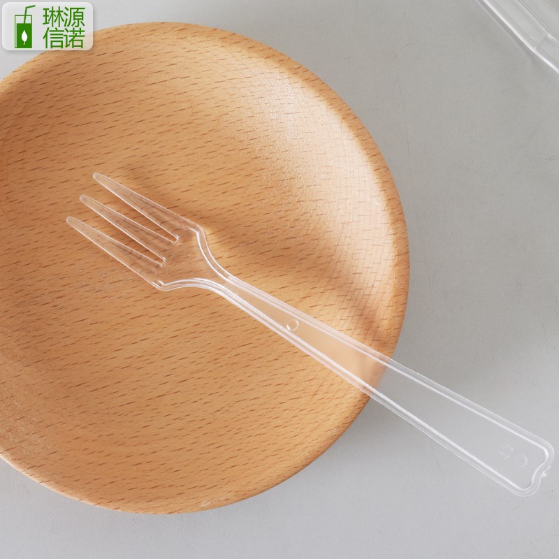 一次性塑料黑色叉甜品小叉 水果叉蛋糕叉冰激凌勺塑料酸奶勺100个