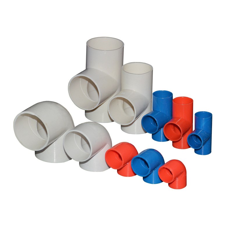 PVC彩色线管三通弯头 20 25 32 40直接杯梳国标家装红色阻燃配件