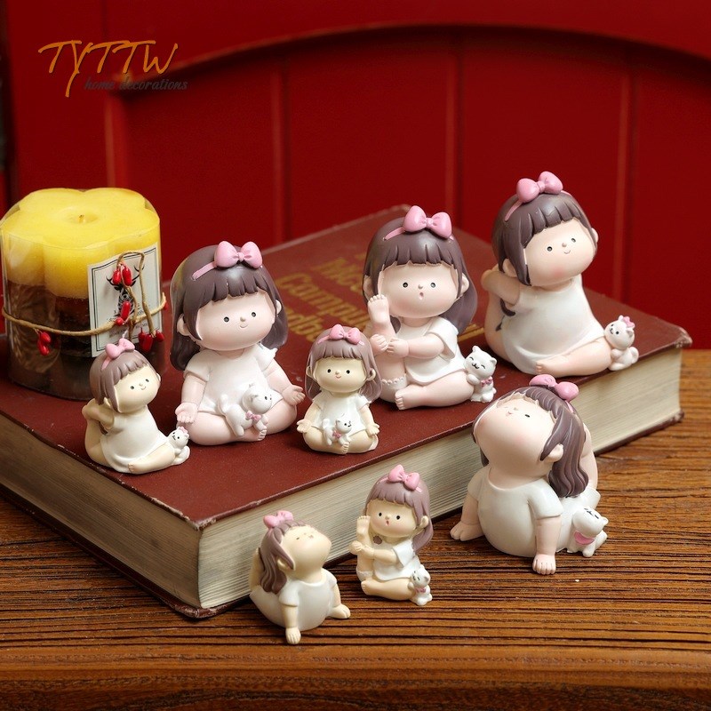 可爱瑜伽女孩车载人物汽车办公室装饰品女生桌面治愈生日礼物摆件