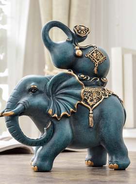 家居饰品大象摆件客厅酒柜桌面小装饰品玄关招财欧式乔迁新房礼品