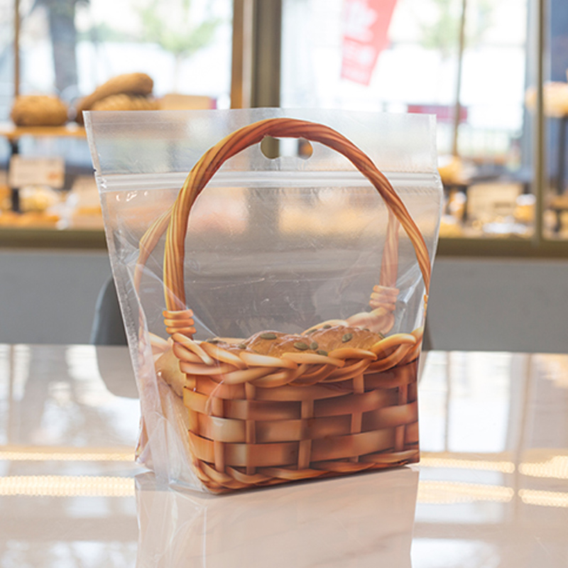 吐司面包包装袋 手提开窗切片土司牛角包点心打包袋100个烘焙包装