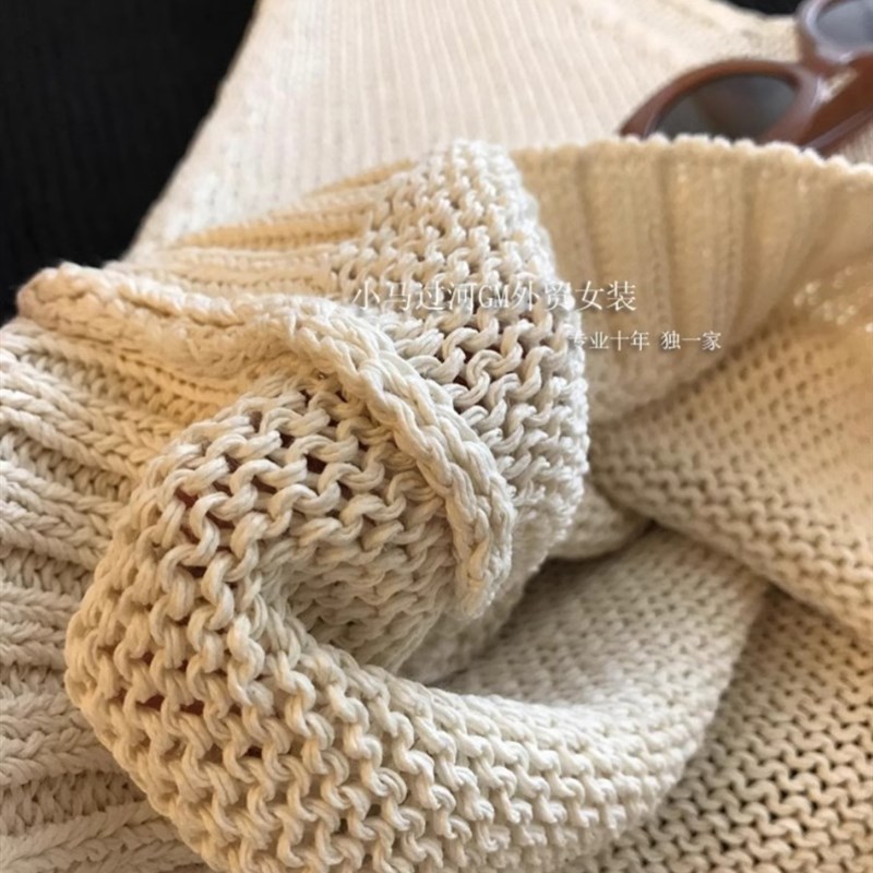 随便穿都有品!!!出口R本和纸棉,粗棒针双V领无袖针织衫马甲女