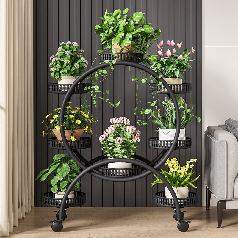 花架子客厅落地式客厅摆件铁艺花盆托架置物架摆放阳台置物架简约