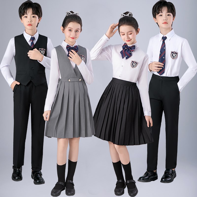 十一儿童合唱演出服中小学生演讲比赛服装女童诗歌朗诵演出服男生