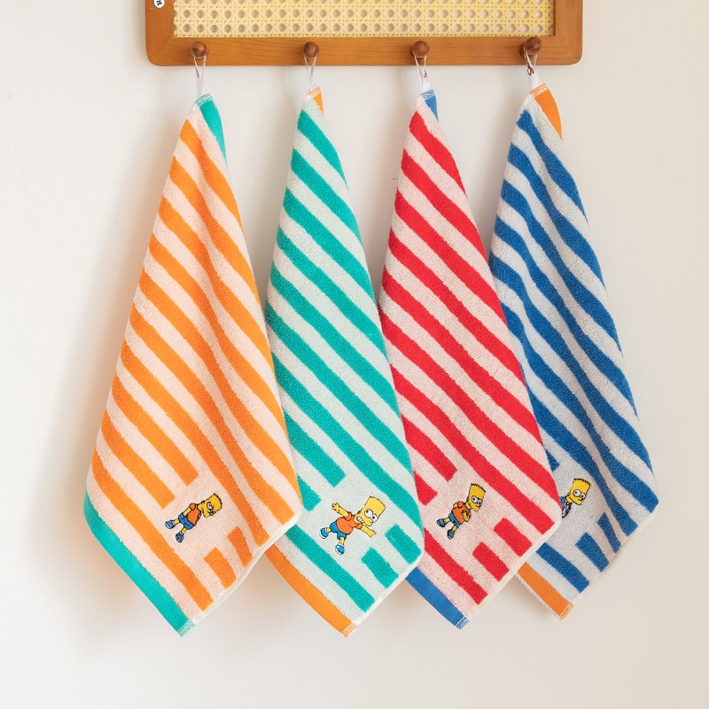 辛普森洗脸方巾纯棉儿童手帕情侣全棉柔软家用吸水女手巾男可爱