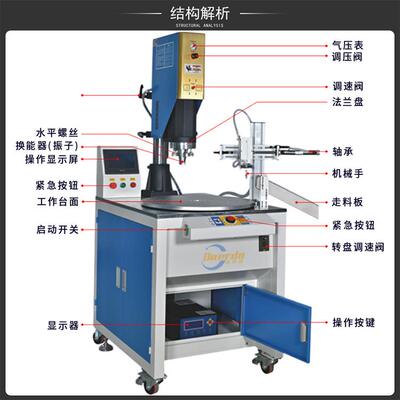 /812/多工位自超声DED-转盘动6波转盘机塑料焊接数字追频热熔压合