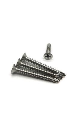 厂价不锈钢平头钻尾41丝0材质十字沉尾头燕钉自BOZ攻自钻螺丝