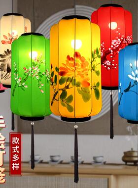 户外布新中式艺手绘灯笼仿茶楼LML景区装饰创意冬灯瓜布艺红古笼