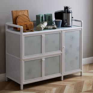 铝合厨金柜橱简易储物柜门家用经济UMO型碗柜餐边柜不锈带钢房置