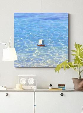 帆风现代简约玄感关过道走一廊装饰画蓝色大海al202510餐厅高级肌