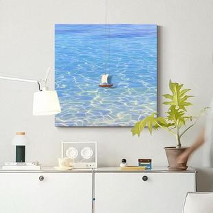 帆风现代简约玄感关过道走一廊装 饰画蓝色大海al202510餐厅高级肌