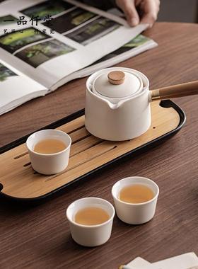 轻奢高档便动携功行茶旅具套装陶夫62610瓷自旋转侧把壶单人小茶