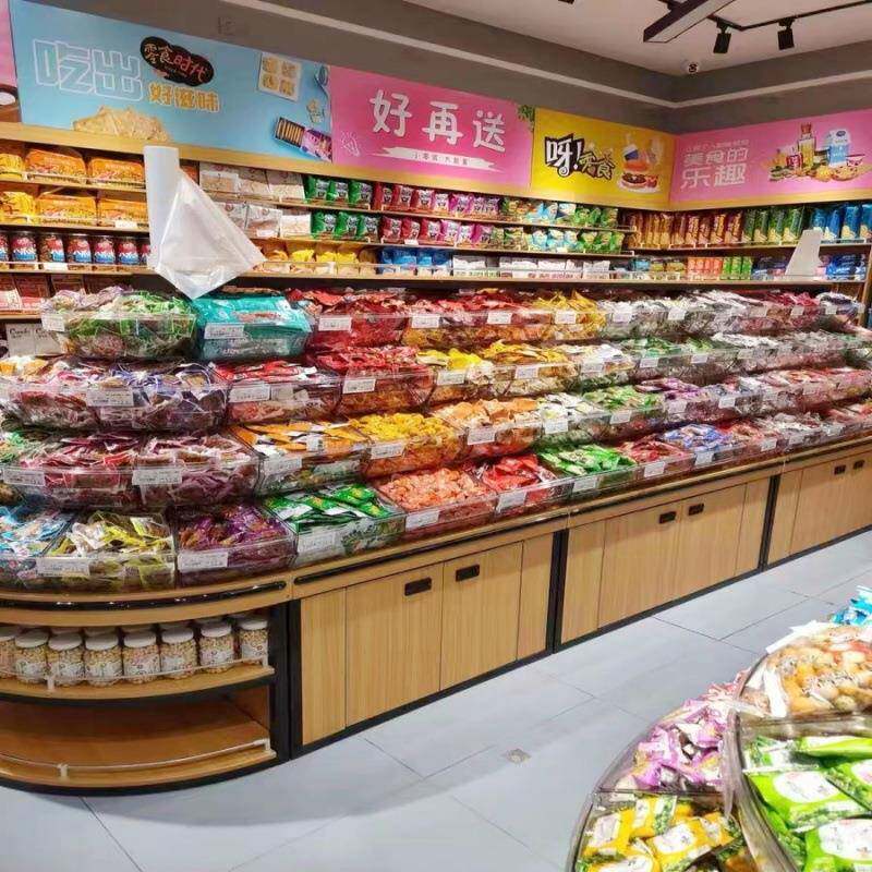 超市商双面无品牌/四层干散称果柜散装零食货架饼糖休闲食品中岛