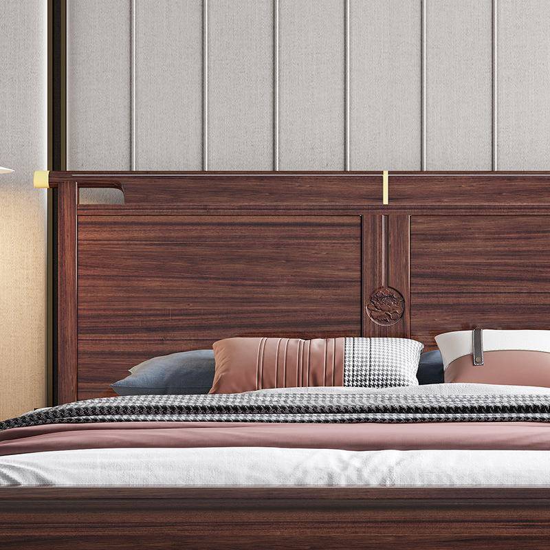 中式乌金木实木床.8米人床现代1简新约S-W211#家用实木气压储双物