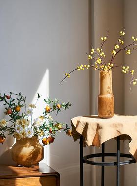 轻奢美BXG21-L4式美拉德系玻璃花瓶北摆件客厅餐桌插店花样欧间板