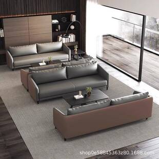 商办公沙发简约公现代会务客区办室接待室洽沙谈发茶几组合三13人