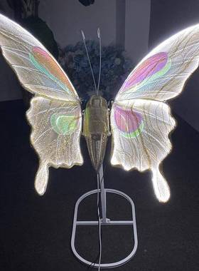 婚道庆具铁艺电动发光礼蝴蝶婚SOF吊顶装饰t台路舞台布置摆件装引