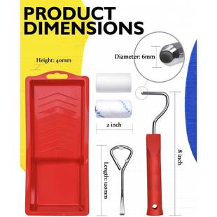 16JUM件套2英筒迷寸小油漆滚筒带2个油漆托盘12个你滚1个开桶器