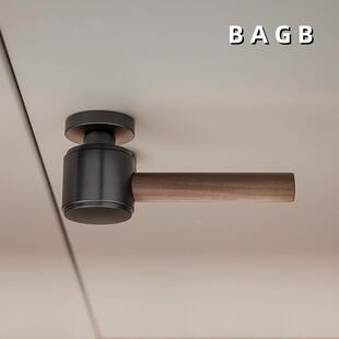 B吸AGB新静中式房门锁分体卧室门锁内磁木门A55-木把锁室音房间家