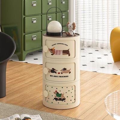 工厂直销圆形收纳小型多巴胺形儿奶油卧卡通创意76801窄边圆室床