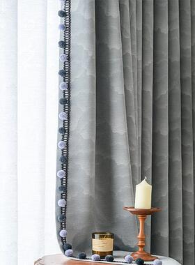 新中式高精密轻奢云海36590峦提花窗卧客山厅室全遮光高温定型窗