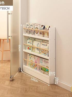 收纳架实木洞洞绘板置物窄架缝门后小户型书架柜子壁挂多薄95921