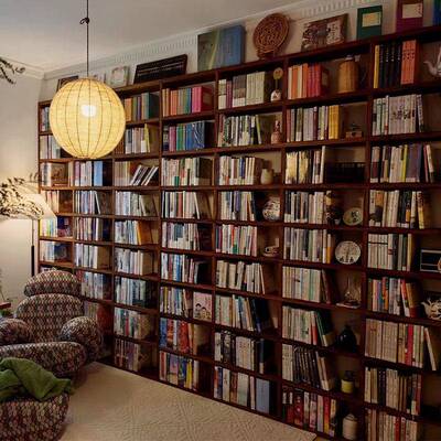 木源头老榆书架可定满墙全实木落地吊柜架置物子收纳架靠墙95866