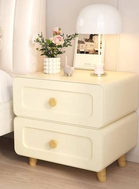 头柜储物柜卧室边床柜收纳柜奶油边床风铁艺多巴78918胺金属家用