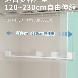 伸AAW缩子衣杆晒被锈钢免不打孔晾悬挂式阳台室内简易型收纳家用
