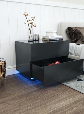 用床头柜简约现代室小型柜简易收纳储物柜子73659双抽屉家卧床边