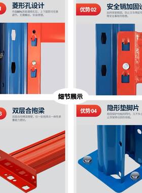 VMK梁型仓储货架仓库重横式货架多层房库仓储加厚托盘式工业货架