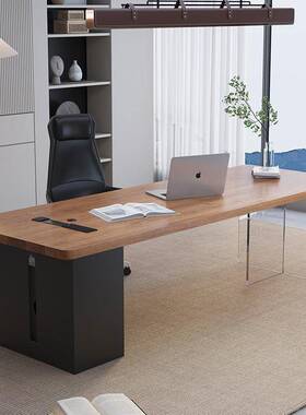 实经木办公简桌cy-79454亚克力透明悬浮老板桌总理办公桌现约代创