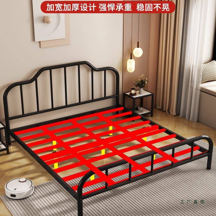 法式铁艺单床钢架床公主床厚人床不锈钢铁架床家用82199双人床加