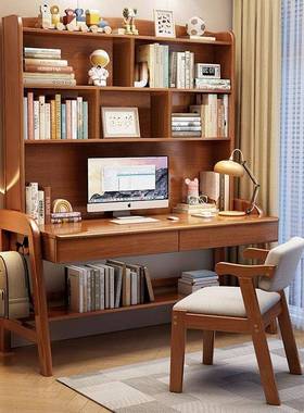 实木童书桌书架可室升降一体式儿桌学习卧简约家用中小89611学生