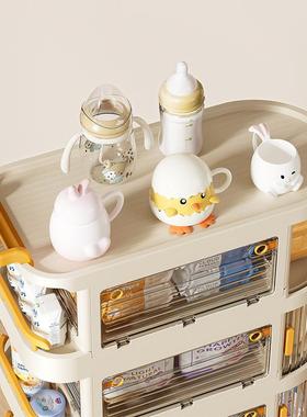 家用厅婴儿童宝宝室卧可移动免安折叠59758多层收纳客柜小推车置