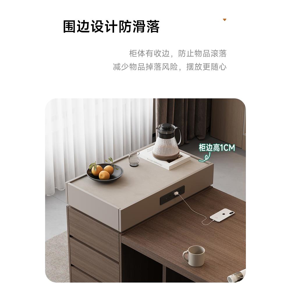 式简风11640实木单个岛极意台柜餐边柜水窄边茶台家用收纳柜吧台