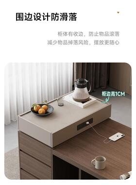 式简风11640实木单个岛极意台柜餐边柜水窄边茶台家用收纳柜吧台