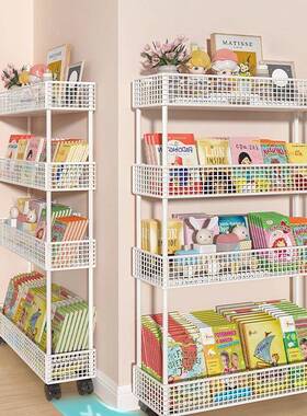 门后置物架绘本儿书架铁艺落地简易极窄夹缝收墙边FOZ小窄纳童H&