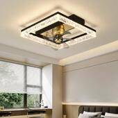 创意现大气新代中式 大风气冰裂纹摇头电扇灯智能GYA遥控一体卧室