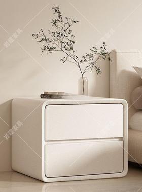 简约现代床头柜三奶油35974风款实木收超窄新层轻纳奢卧室储物床