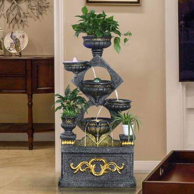 欧落地流水式喷泉大鱼品球池18006鱼缸风水办公室室内客厅家居装