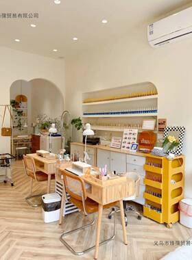 实木美甲桌网红日式美甲店41859桌型子小抽一带屉美甲桌椅套装美