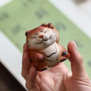 赵茶永辉JOO紫砂老虎宠摆件精品可养敲精工茶毛招财小萌虎家居手