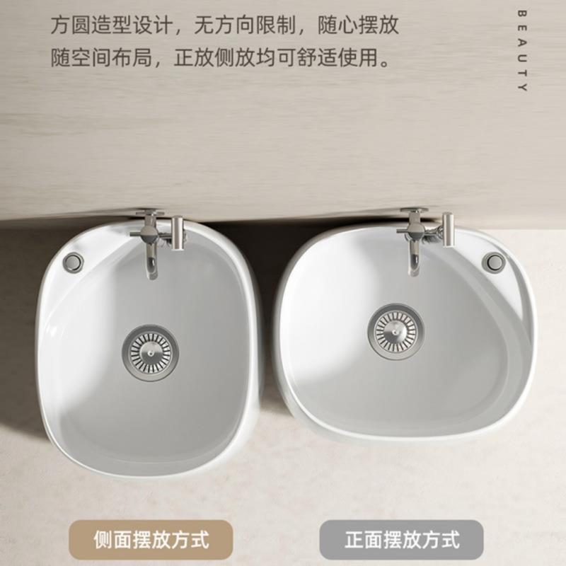 新阳台拖把池瓷拖布陶池洗拖盆水池槽卫款生间落地式家用拖地M04-