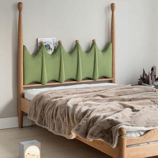 女2北美硬枫木实木儿木童床孩男孩IF77M58ST软包床简约黑胡桃原木